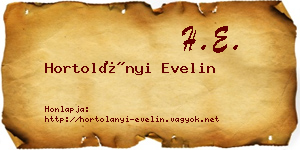 Hortolányi Evelin névjegykártya