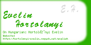 evelin hortolanyi business card